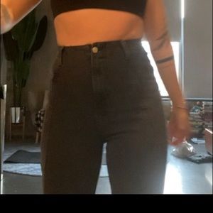 Black Free People Hi Rise Flare Jeans